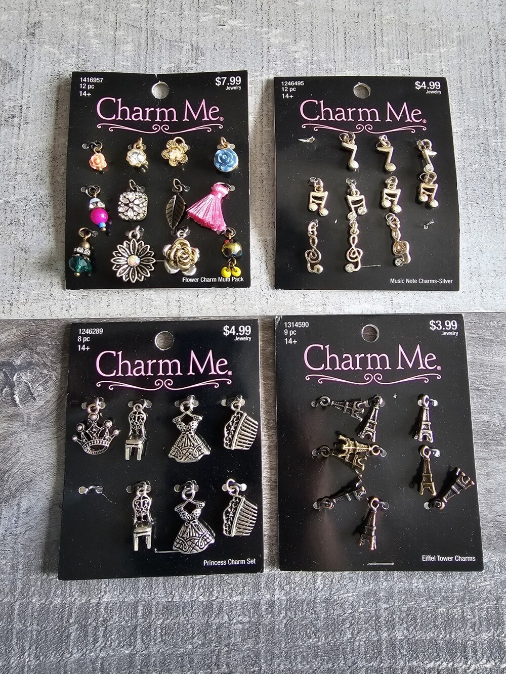 Charm Me Lot of Charms Jewlery Making Music Notes Paris Floral Estate Lot #3